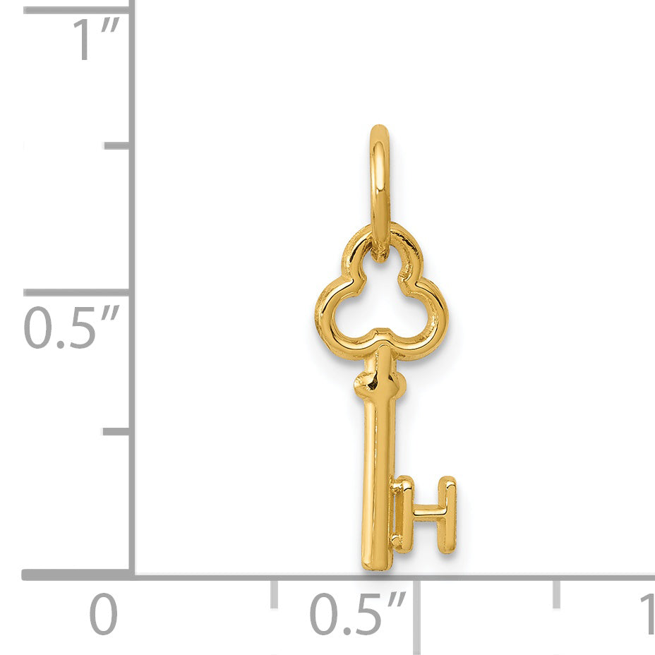 14K Gold Polished Letter H Initial Charm  Elegant Small Pendant