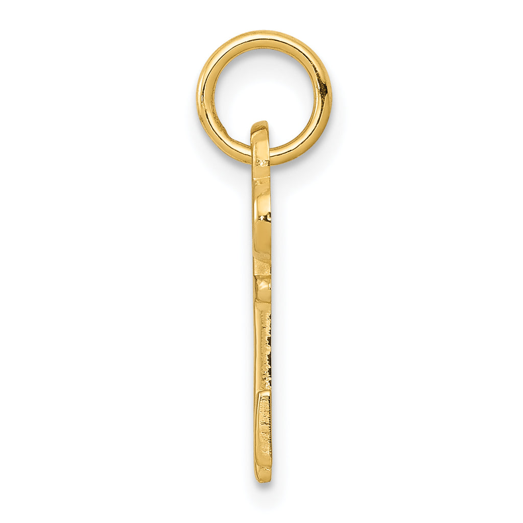 14K Yellow Gold I Initial Charm Pendant with Polished Finish by Sophia Jewelers