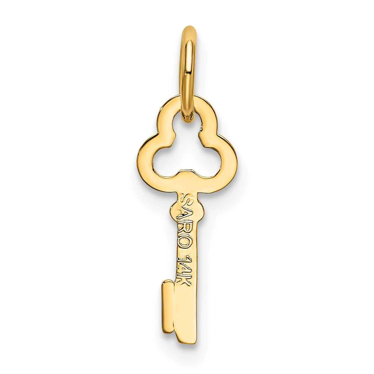 14K Yellow Gold I Initial Charm Pendant with Polished Finish by Sophia Jewelers