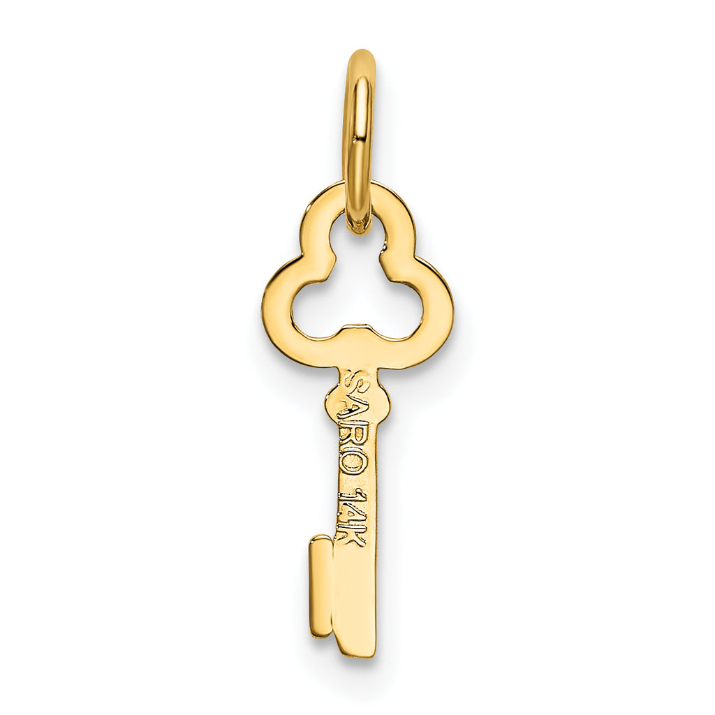 14K Yellow Gold I Initial Charm Pendant with Polished Finish by Sophia Jewelers