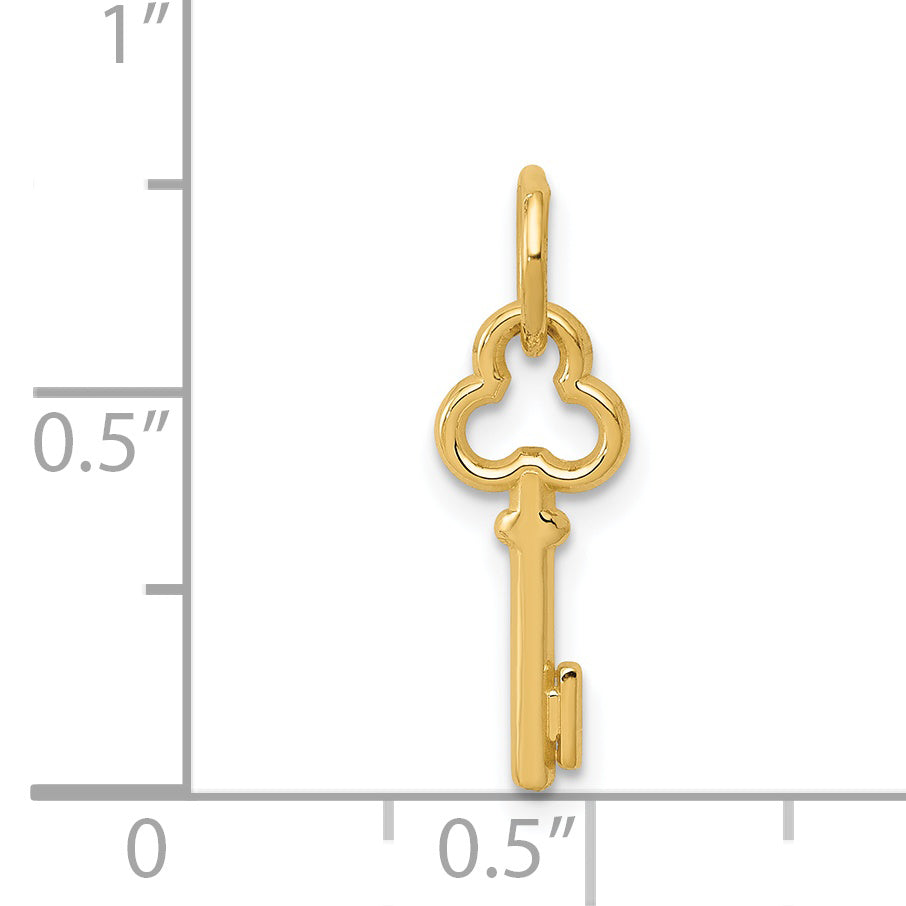 14K Yellow Gold I Initial Charm Pendant with Polished Finish by Sophia Jewelers