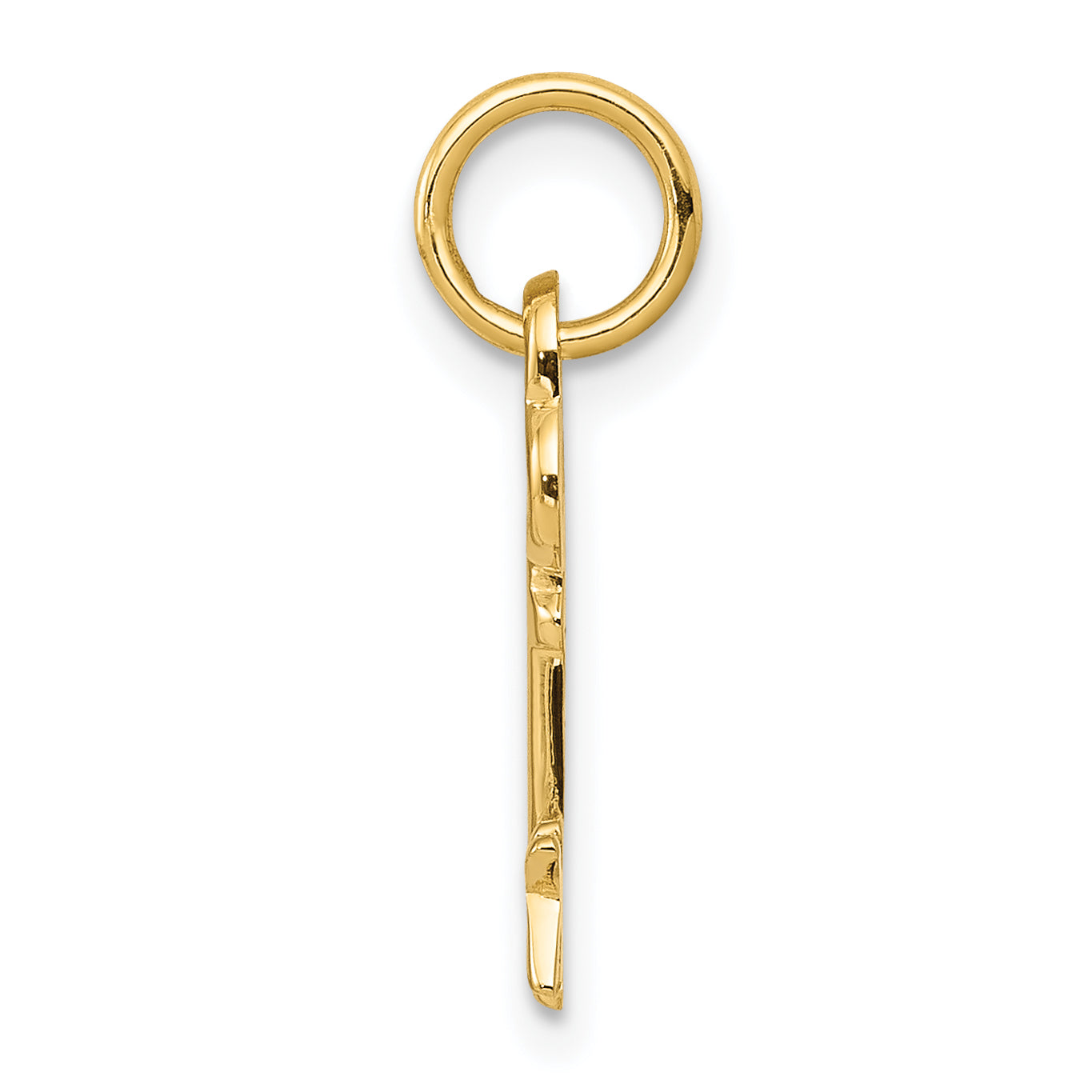 14K Gold Polished K Initial Charm  Elegant & Casted Design by Sophia Jewelers