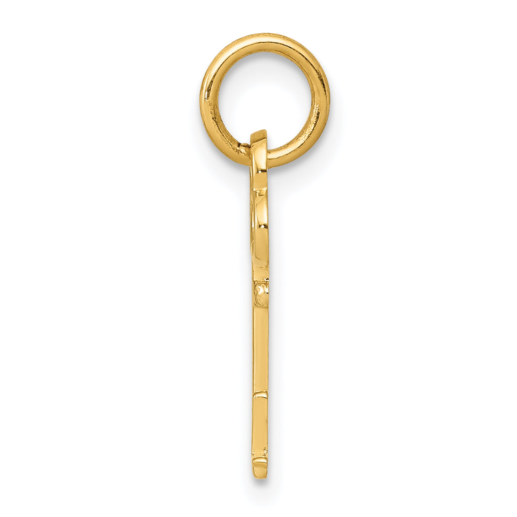 14K Gold Polished 'L' Initial Charm Elegant Cast Design by Sophia Jewelers