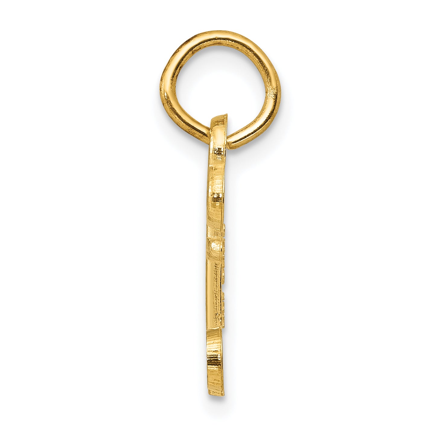 14K Gold Polished Letter O Initial Charm  Elegant, Small Design by Sophia Jewelers