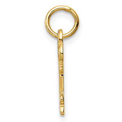 14K Gold Polished Letter R Initial Charm  Elegant, Small, Casted Design