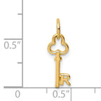 14K Gold Polished Letter R Initial Charm  Elegant, Small, Casted Design