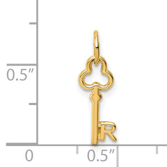 14K Gold Polished Letter R Initial Charm  Elegant, Small, Casted Design