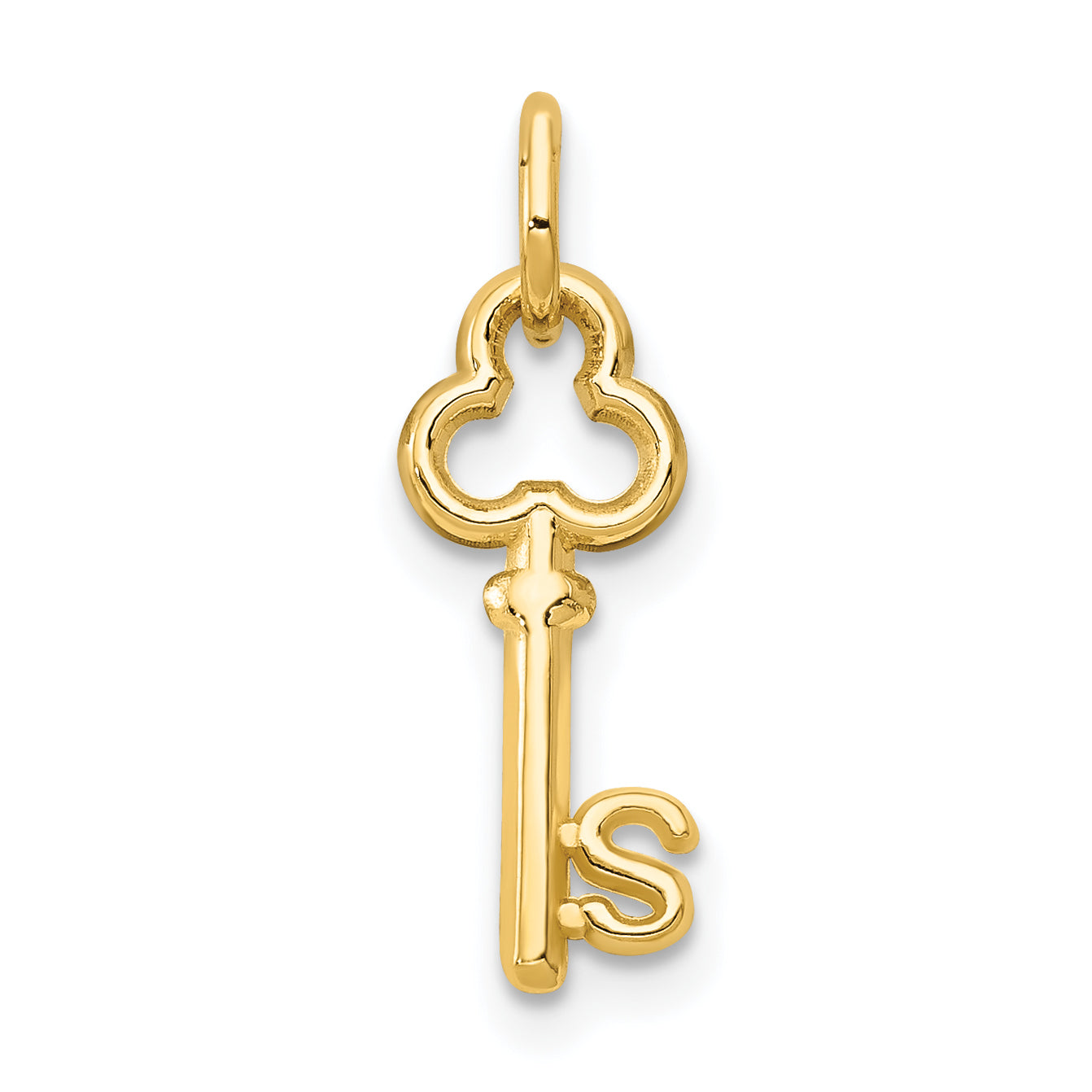 14k Key Letter S Initial Charm Main image