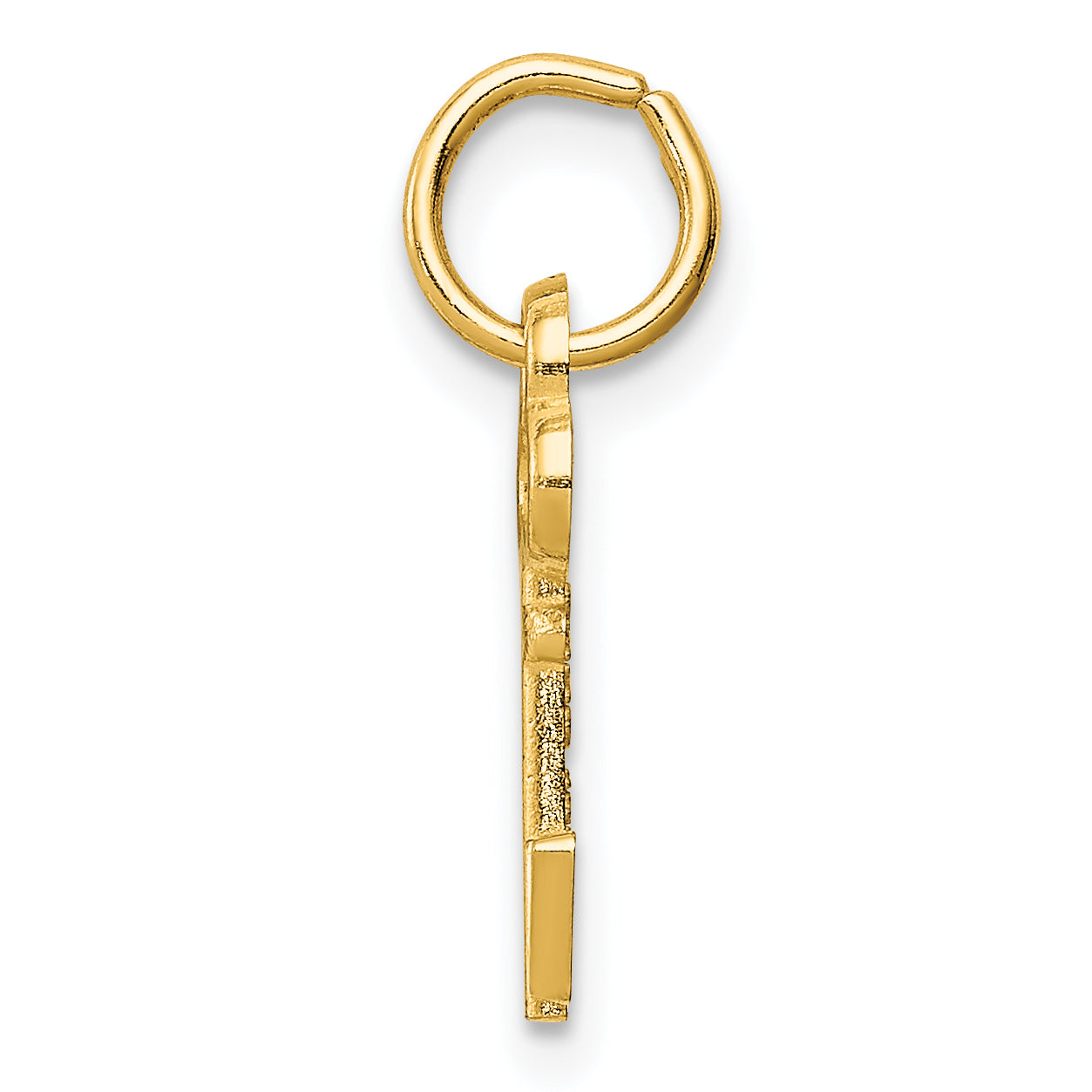 14K Gold Polished Initial V Charm Elegant Casted Design by Sophia Jewelers
