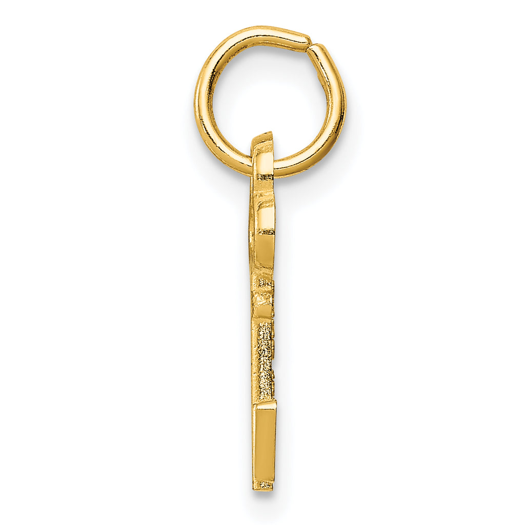 14K Gold Polished Initial V Charm Elegant Casted Design by Sophia Jewelers