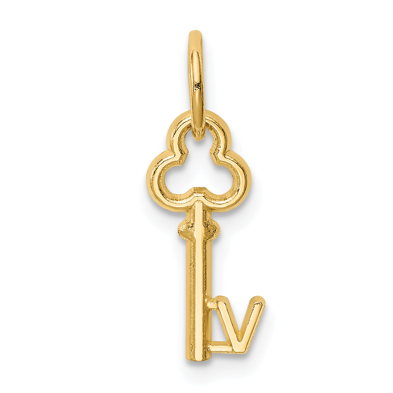 14k Key Letter V Initial Charm Main image