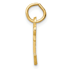 14K Gold Polished W Initial Charm  Elegant, Small Casted Design