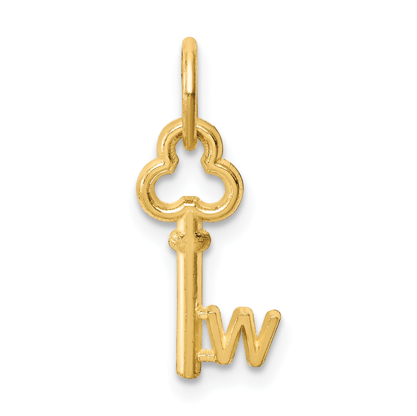 14k Key Letter W Initial Charm Main image