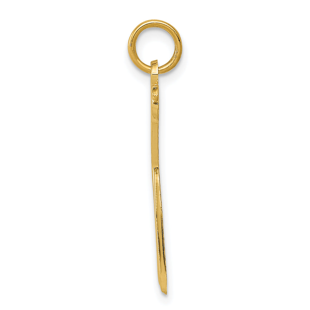 14K Gold Scissors Charm with Polished Finish Elegant Design