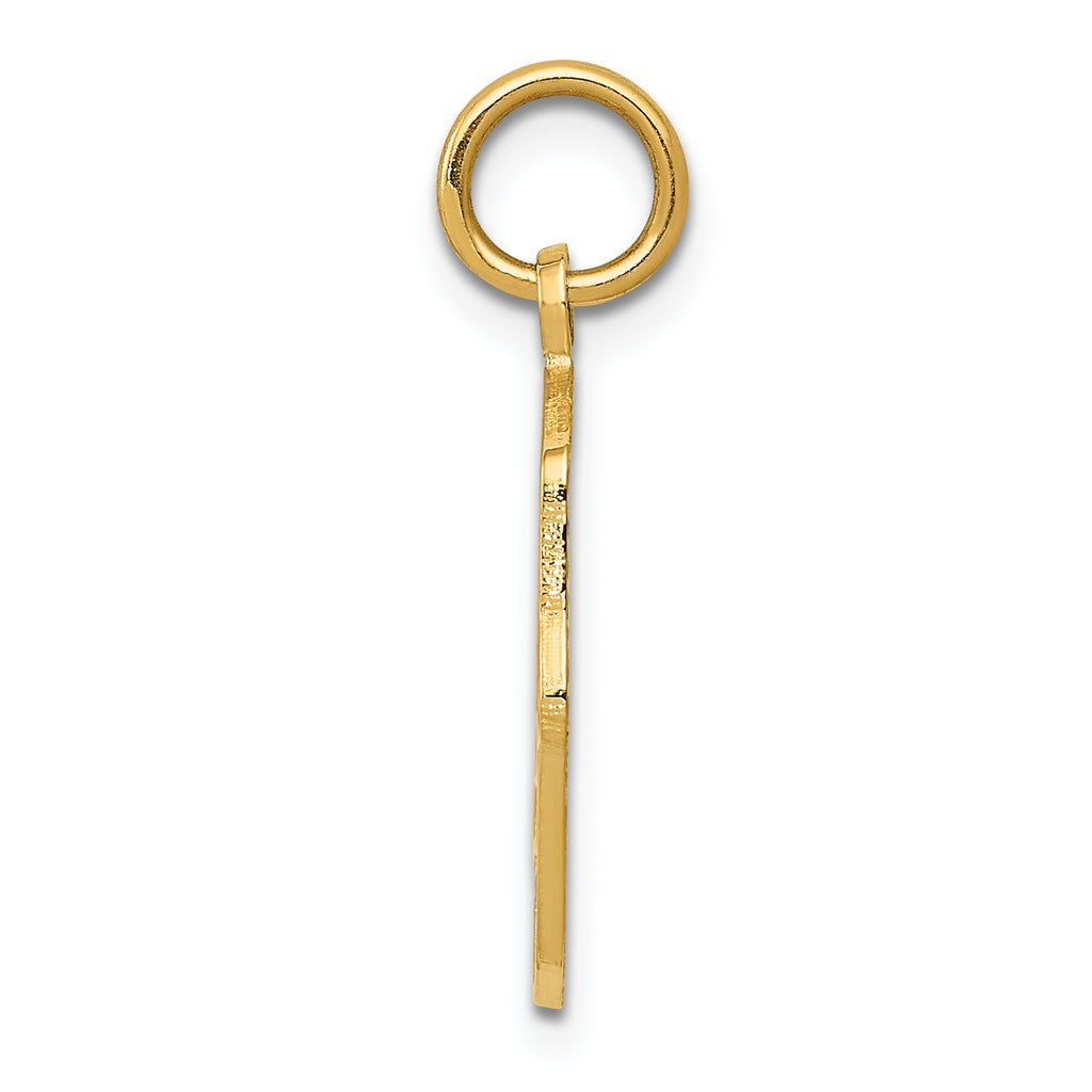 14K Gold Comedy Mask Charm with Polished Finish and Textured Detail
