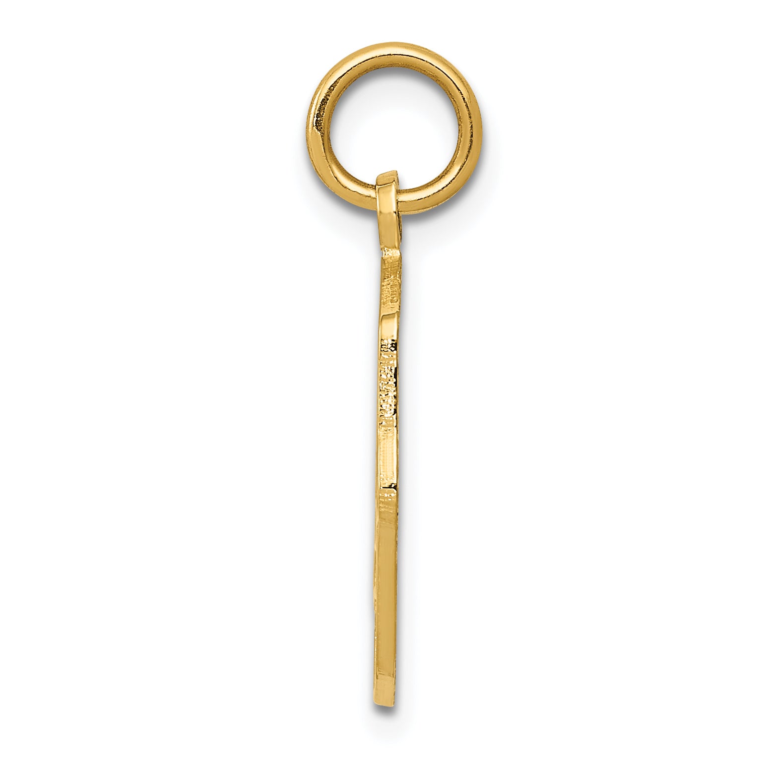 14K Gold Comedy Mask Charm with Polished Finish and Textured Detail