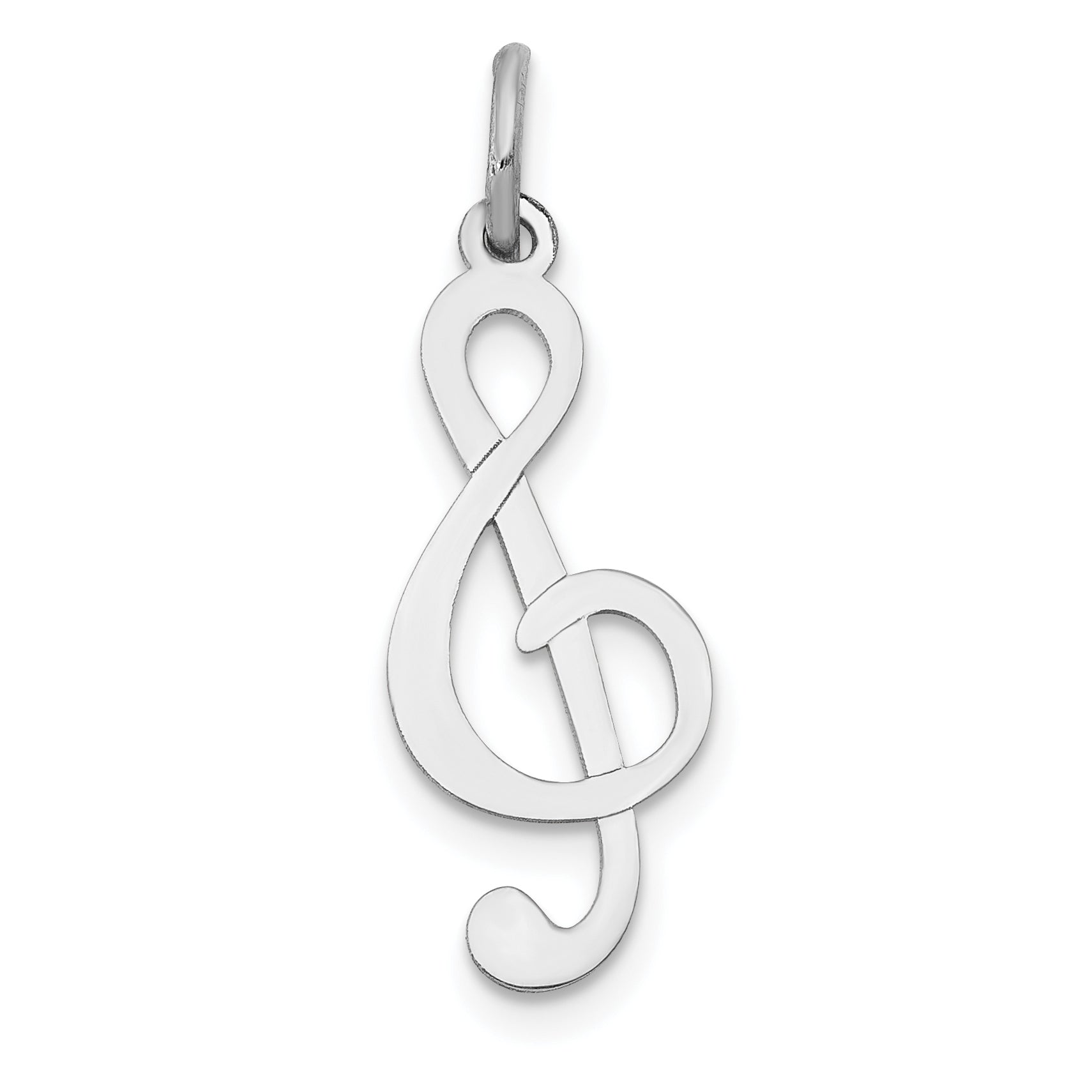 14k White Gold Polished Treble Clef Charm Main image