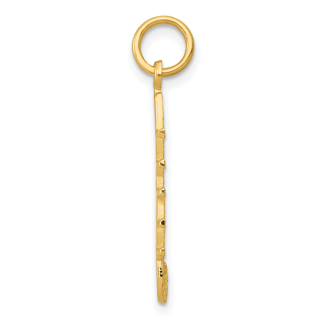 14K Gold Musical Staff Charm with Polished Finish Elegant Themed Design