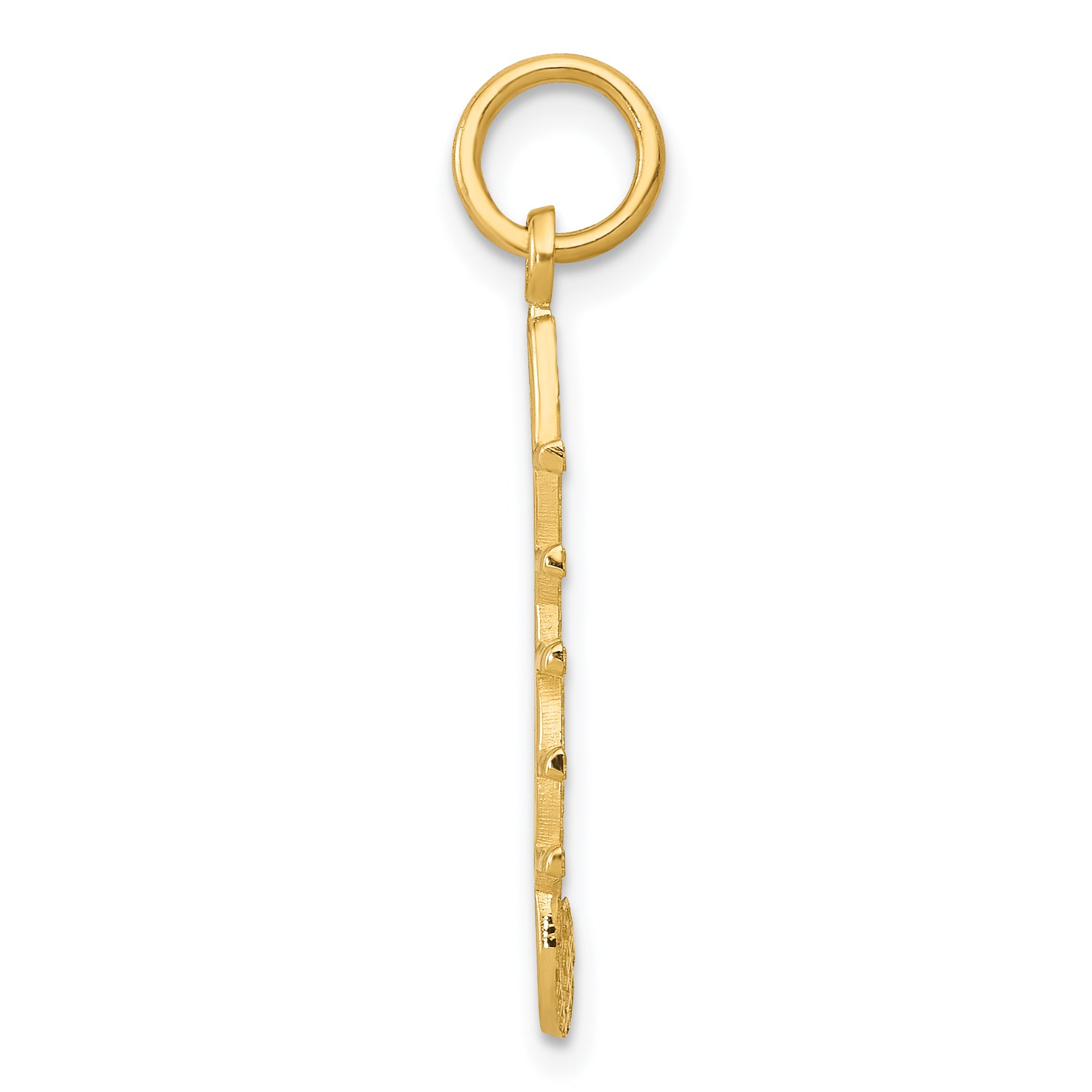 14K Gold Musical Staff Charm with Polished Finish Elegant Themed Design