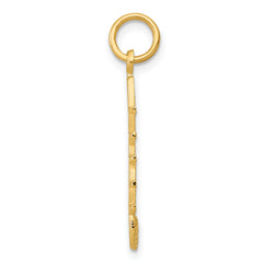 14K Gold Musical Staff Charm with Polished Finish Elegant Themed Design