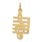 14K Gold Musical Staff Charm with Polished Finish Elegant Themed Design