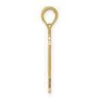14K Gold Piano Pendant with Polished Finish and Textured Design