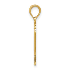 14K Gold Piano Pendant with Polished Finish and Textured Design