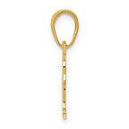 14K Gold Gymnastics Pendant with Polished Finish and Textured Detail