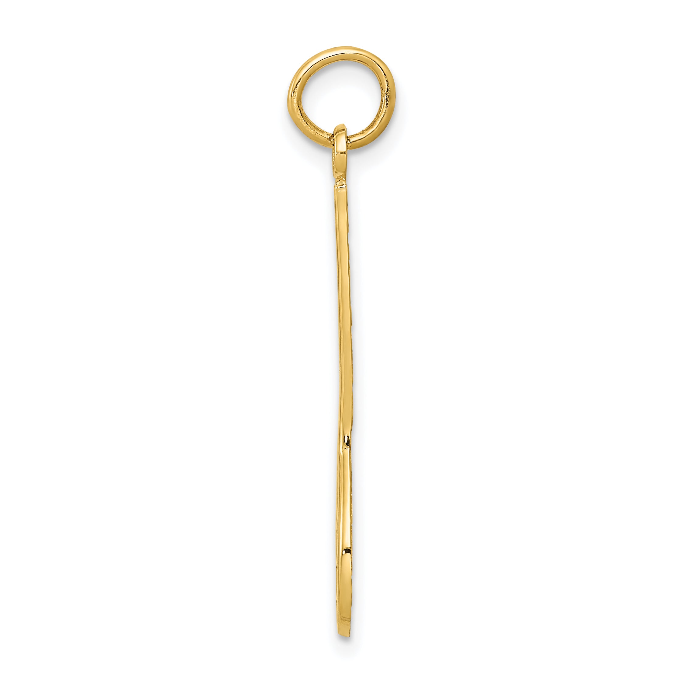 14K Gold Lacrosse Charm with Polished Finish Sports-Themed Pendant Secondary image