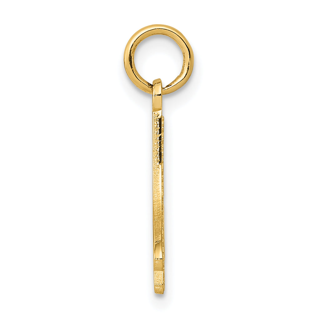 14K Gold Figure Skate Pendant with Polished Textured Finish Sophia Jewelers