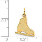 14K Gold Figure Skate Pendant with Polished Textured Finish Sophia Jewelers