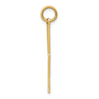 14K Gold Goalie Stick Charm with Polished Finish and Textured Back