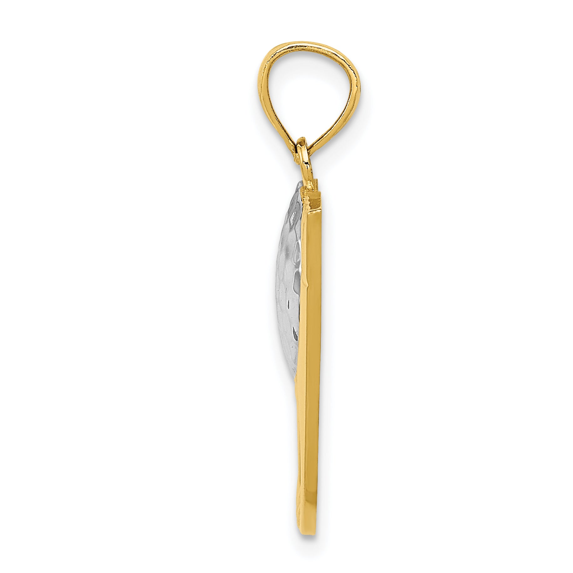 14K Gold and Rhodium Men's Golf Pendant with Polished Finish