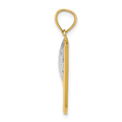 14K Gold and Rhodium Men's Golf Pendant with Polished Finish