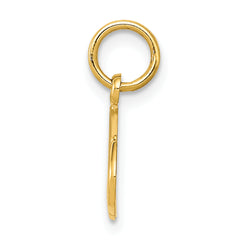 14K Gold Football Charm with Polished Finish and Textured Back