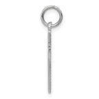 14K White Gold Cross Pendant with Polished Finish and Rhodium Plating