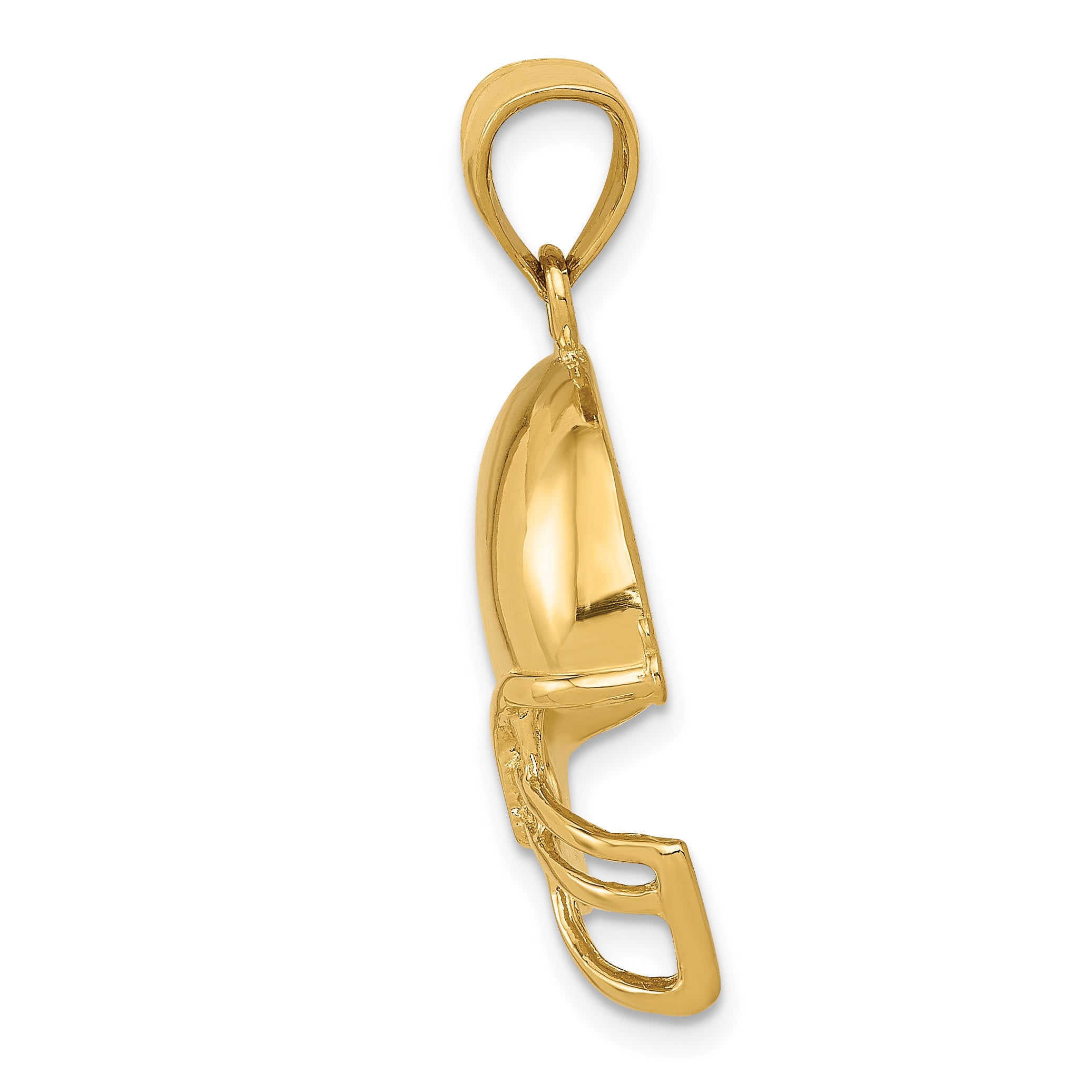 14K Gold Football Helmet Pendant for Men with Polished Finish Secondary image