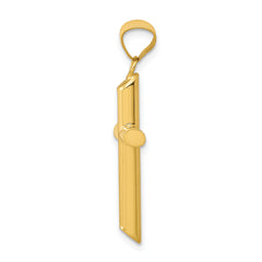 14K Gold 3D Polished Hollow Cross Pendant by Sophia Jewelers