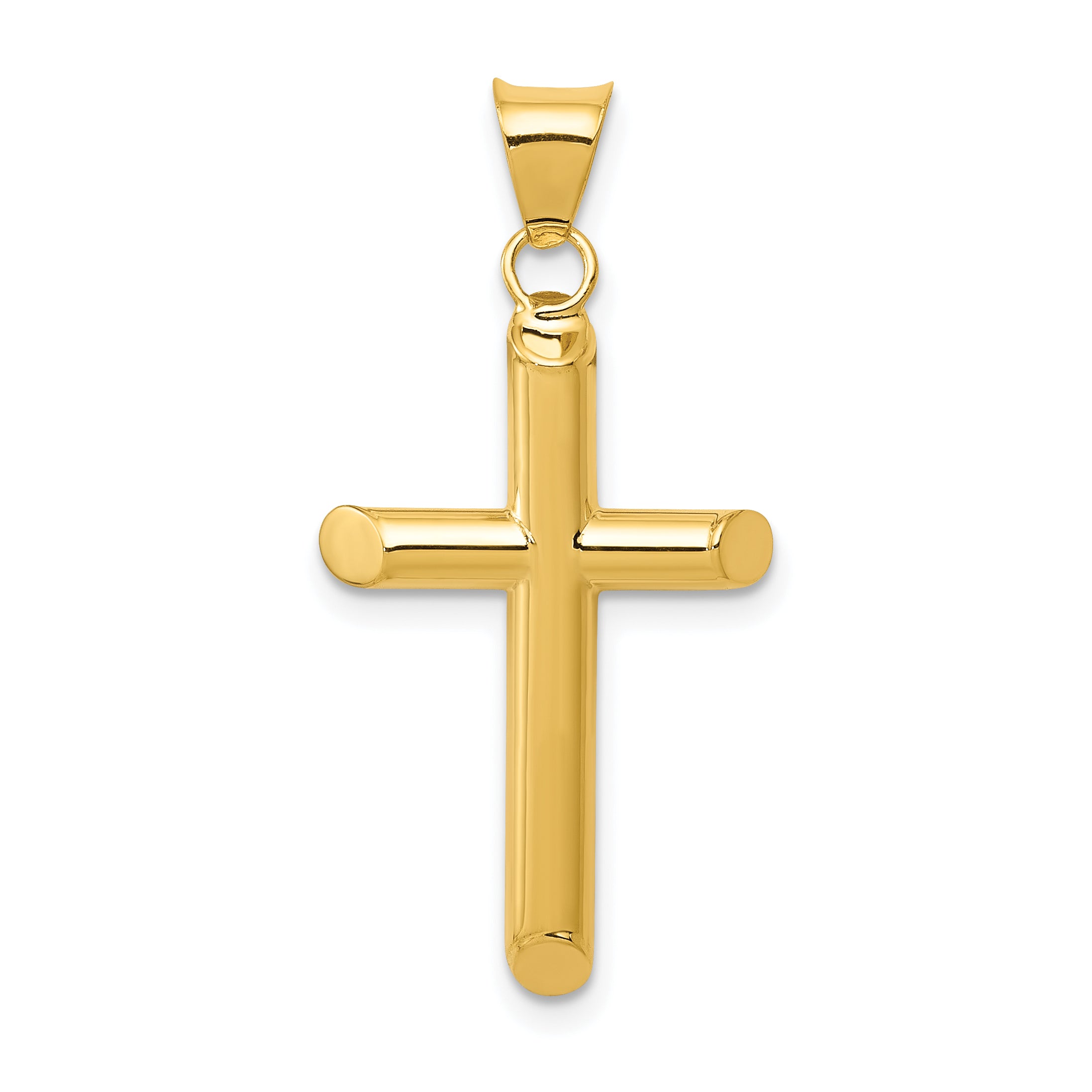 14k 3-D Polished Hollow Cross Pendant Main image