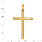 14K Gold 3D Polished Hollow Cross Pendant by Sophia Jewelers