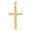 14k w/Rhodium 3-D Hollow Cross Pendant