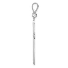 14K White Gold Cross Pendant with Polished Finish Elegant Design
