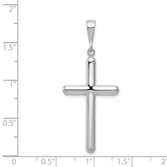 14K White Gold Cross Pendant with Polished Finish Elegant Design