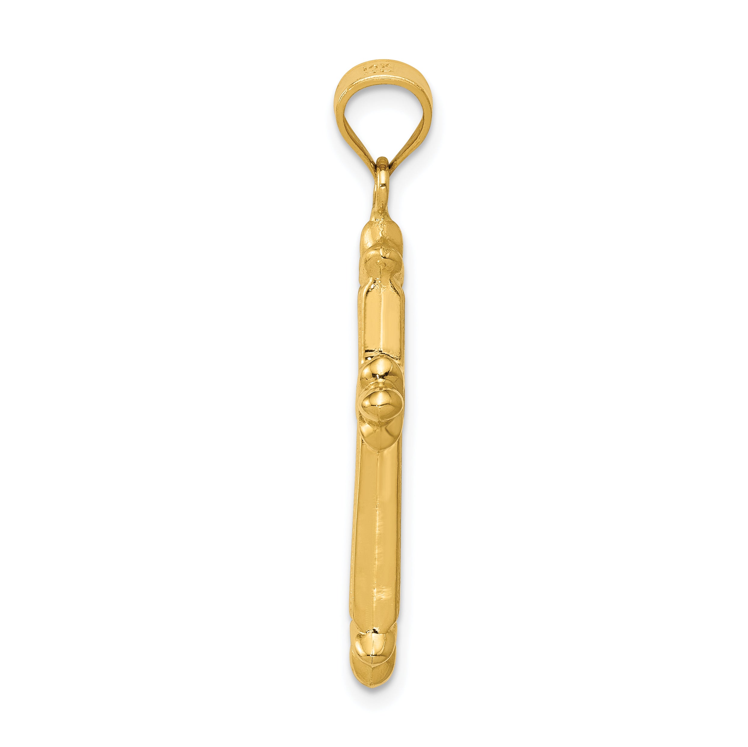 14K Gold Reversible Diamond-Cut Cross Pendant by Sophia Jewelers