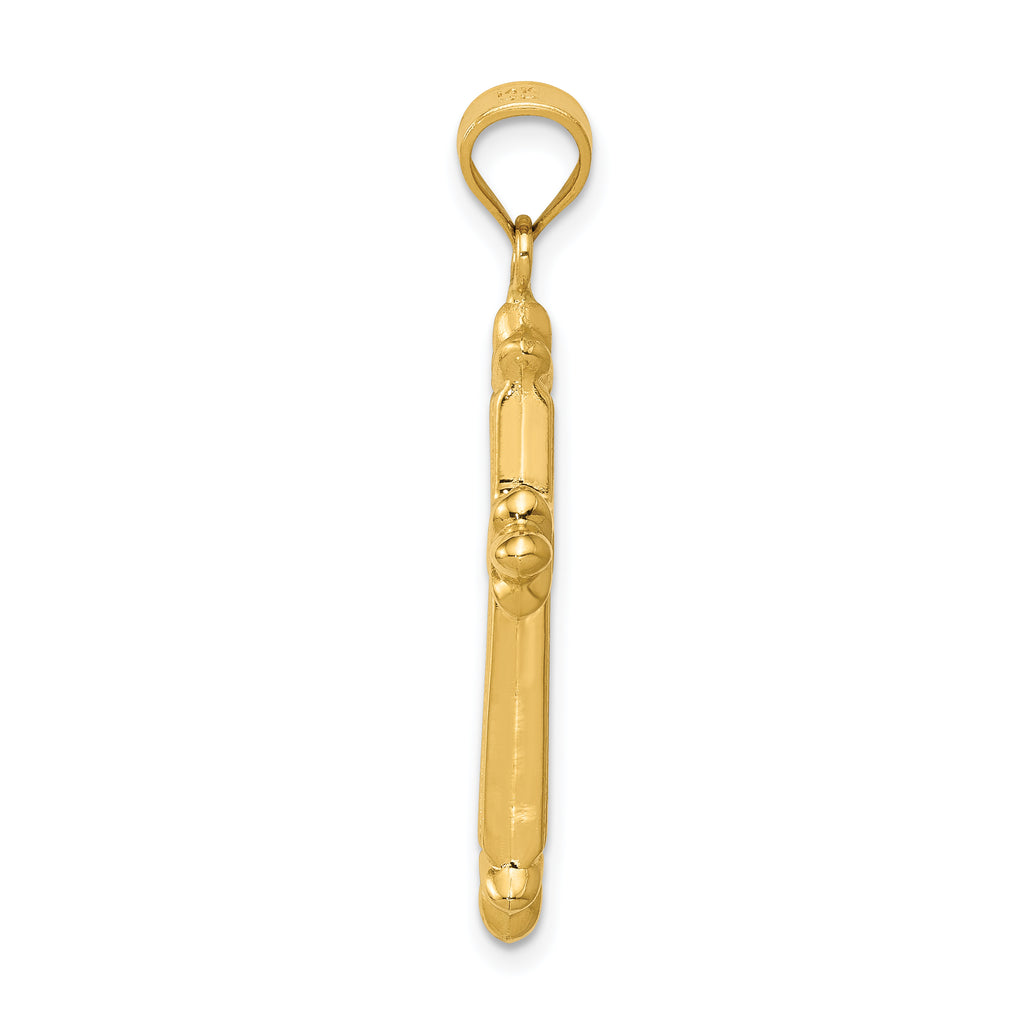 14K Gold Reversible Diamond-Cut Cross Pendant by Sophia Jewelers