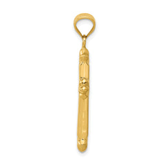 14K Gold Reversible Diamond-Cut Cross Pendant by Sophia Jewelers
