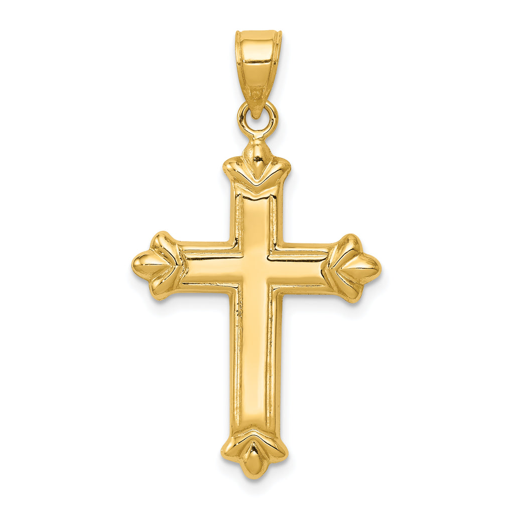 14K Gold Reversible Diamond-Cut Cross Pendant by Sophia Jewelers