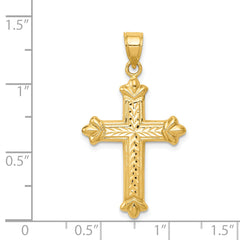 14K Gold Reversible Diamond-Cut Cross Pendant by Sophia Jewelers