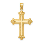 14K Gold Reversible Diamond-Cut Cross Pendant 39mm