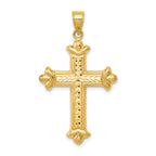 14k Reversible Diamond-cut Cross Pendant